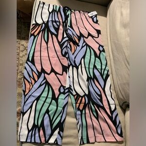 Natori Print Pajama Bottoms Multicolor Papillion  Womens Size L Pants R76110 NWT